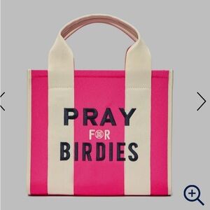 G/FORE Pray For Birdies Canvas Square Bag Pink and Cream Shoulder Bag